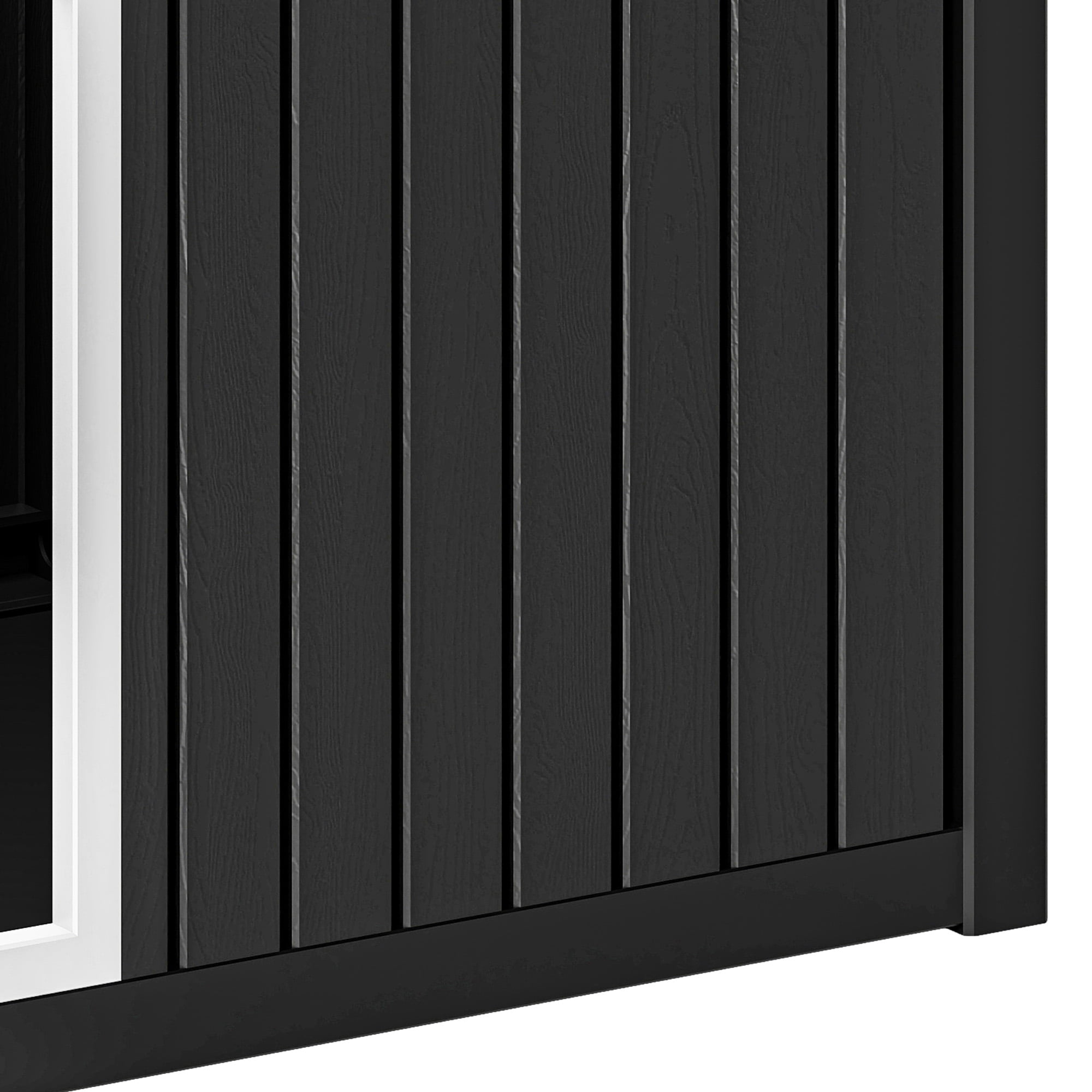 Uforic 32" Plastic Dog House, Outdoor Indoor Dog Kennel with Liftable Roof & Good Ventilation for Medium Dogs,Black