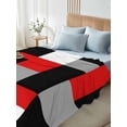 thumbnail image 4 of Red Black Grey Geometric California King Size Flat Sheet, Wrinkleproof & Fadeproof Cooling Flat Bed Sheet Only, Modern Abstract Art Luxury Breathable Soft Bedding Top Sheets 108 x 98 Inches, 4 of 8