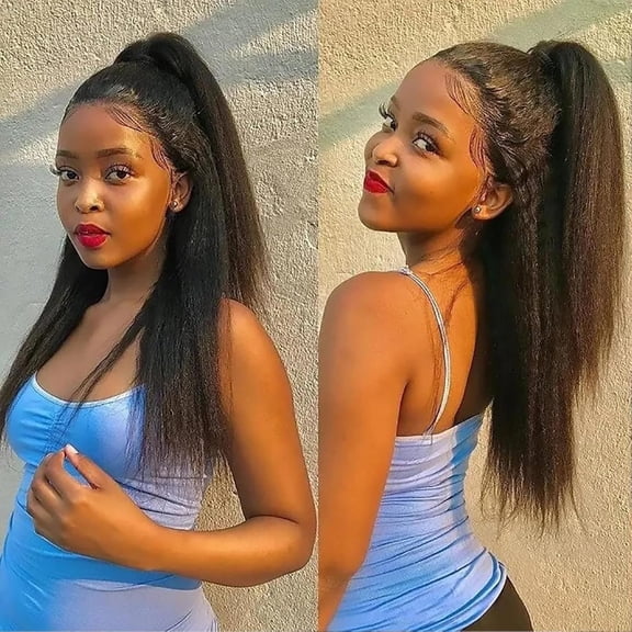 FGERFE-Kinky Straight Bundles 10 Inch Human Hair 100% Unprocessed Brazilian Virgin Bundles 10A Grade Double Weft Yaki Extensions 1 For Black Women Natural