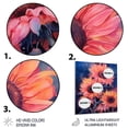 thumbnail image 3 of Designart "Coral Blue Sunflower Golden Coastal Sunflowers" Sunflowers Metal Art Print, 3 of 5