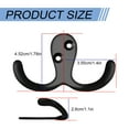 thumbnail image 2 of Coat Hooks Wall Hooks for Hanging, Heavy Duty Double Prong Metal Hook Wall Mounted for Living Room, Bathroom, Kitchen, Bedroom for Coat, Bag, Scarf, Towel, Hat, Key, Cup, 2 of 7