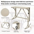thumbnail image 2 of Triple Tree 3 Piece Adult Farmhouse Rubberwood Space Saving Dining Table with Chair Cream, 2 of 9