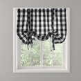 thumbnail image 7 of Plaid Gingham Farmhouse Window Curtain Tie Up Shade Kitchen Windows Cafe Curtains Adjustable Shades for Kitchen Black 116x160cm, 7 of 7