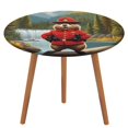 thumbnail image 1 of Castor-theme Fitted Round Tablecloths Elastic Edged Table Covers Waterproof Table Cloth for Kitchen Holiday Party Tables Decor 150cm, 1 of 6