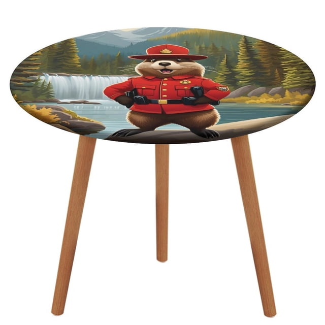 Castor-theme Fitted Round Tablecloths Elastic Edged Table Covers Waterproof Table Cloth for Kitchen Holiday Party Tables Decor 150cm