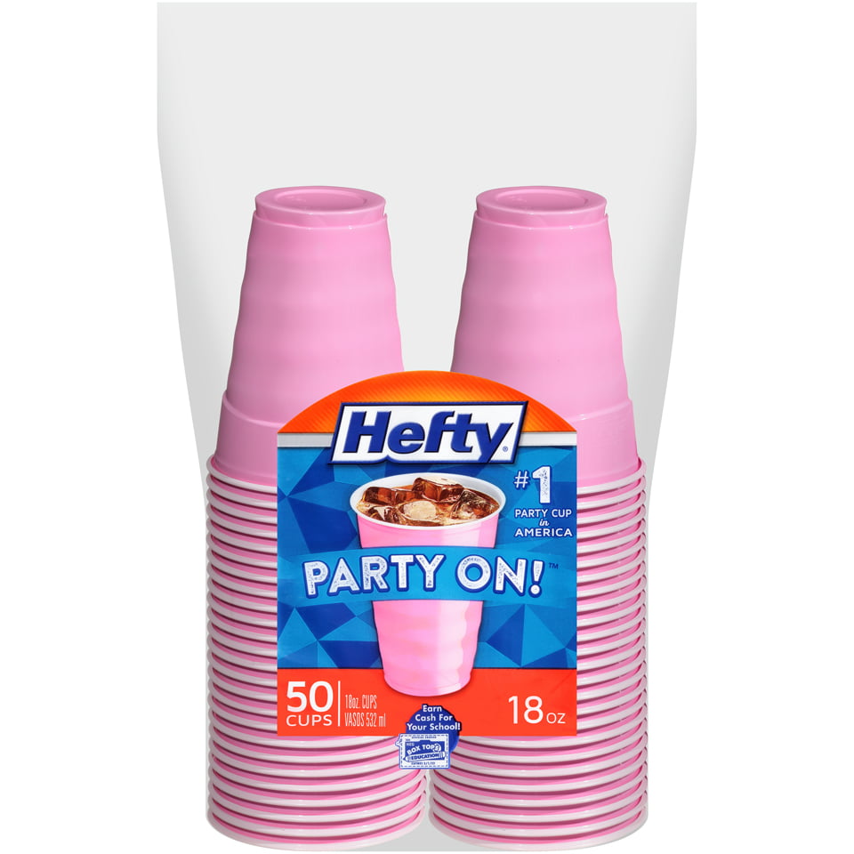Pink disposable cups