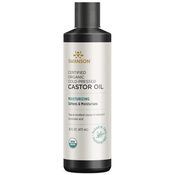 Swanson Certified 100% Organic Castor Oil 16 fl oz (473 ml) Liquid