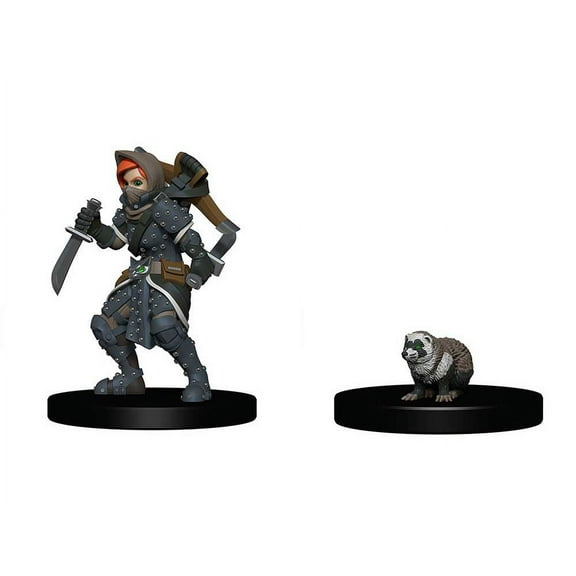 WizKids Wardlings RPG Figures: Girl Rogue & Badger Figure