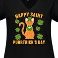 thumbnail image 4 of Inktastic St. Patrick's Day Happy Saint Purrtrick's Day Women's Plus Size V-Neck T-Shirt, 4 of 5