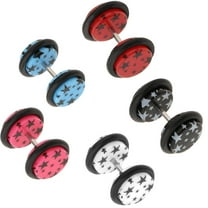 EHJRE 10 Pieces 18G Ear Studs 0G Acrylic Fake Ear Plug Taper Stretcher with O-s