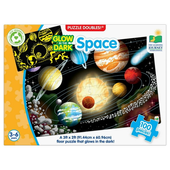The Learning Journey Puzzle Doubles, Glow In The Dark, Space