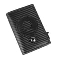 thumbnail image 3 of Cartera de cuero sintético suave para hombre, moderna cartera con patrón de fibra de carbono, tarjetero para billetes para viajes de negocios, de fibra de carbono sintética, color negro, tamaño libre, 3 of 15