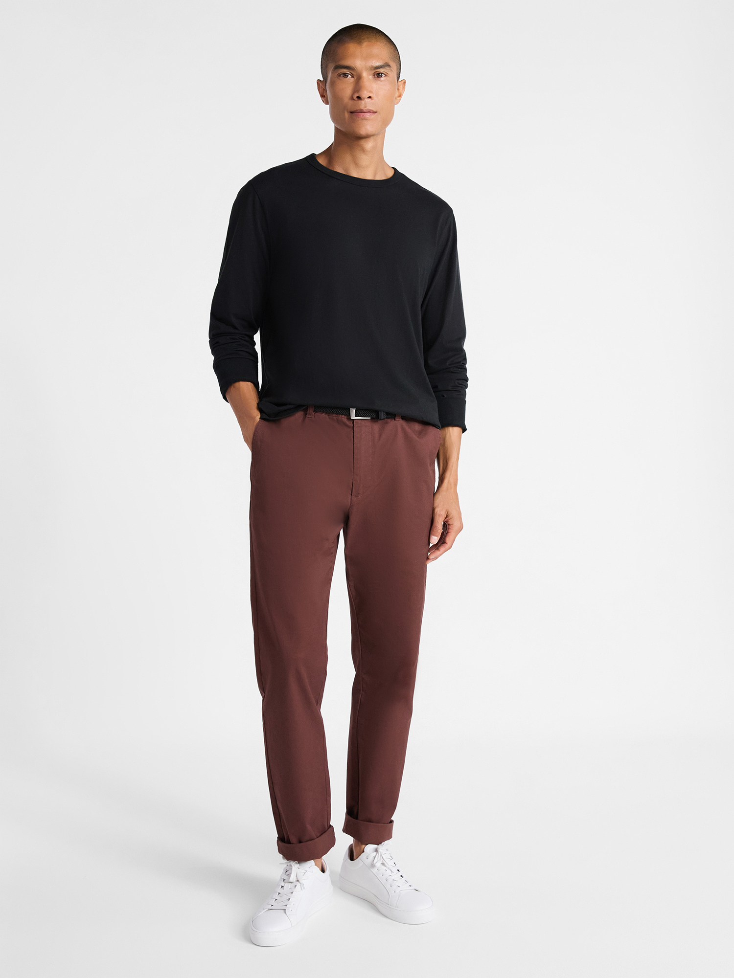 Men's Everyday Cotton Tee with Long Sleeves, Sizes XS-3XL