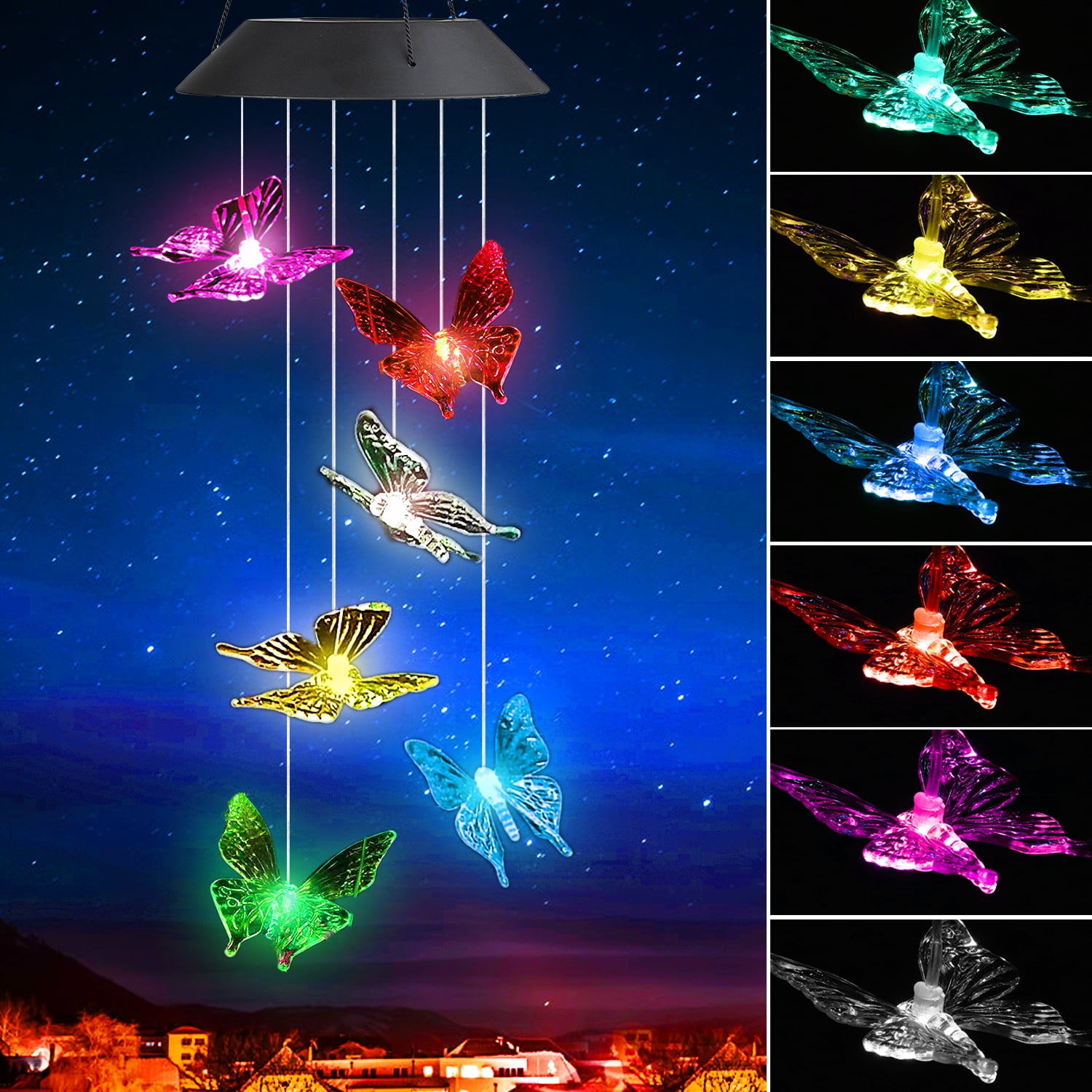 Solar Wind Chime Angel Angel Wind Chimes Changing Color LED Light Indoor Outdoor Patio Lawn Gardening Gifts Festival Decor for Women Mother Wife Girlfriend Birthday Valentine Gifts Solar Wind Chime Angel Angel Wind Chimes Changing Color LED Light Indoor Outdoor Patio Lawn Gardening Gifts Festival Decor for Women Mother Wife Girlfriend Birthday Valentine Gifts