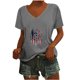 thumbnail image 1 of Camisetas Casuales de las Mujeres Gradiente Día de la Independencia Impreso Cuello Redondo, Blusa de Manga Corta para Diario, Fiesta Y Primavera Verano, 1 of 5