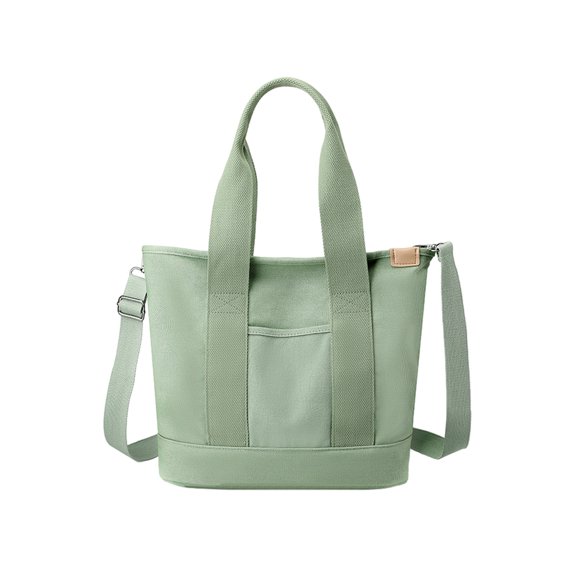 Xfvqtps Womens Handbag Large Capacity Solid Color Simplicity Multi-Purpose Fashion Lightweight Portable Canvas Crossbody Bag Green