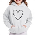thumbnail image 4 of Ohufall 4-14T Oversized Fleece Sweatshirt for Kids Boys Girls Hooded Heart Print Top Kangaroo Pocket Loose Fashion Casual Sweatshirts, 4 of 4