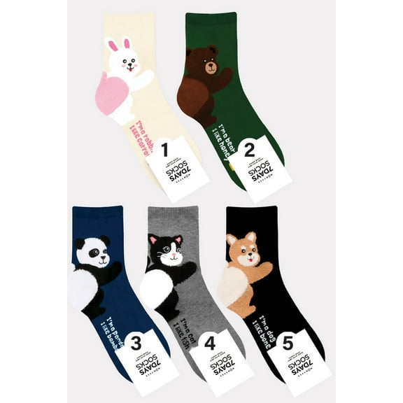 Women's Crew Cute Hips Socks - 5 Pair Set