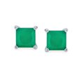thumbnail image 2 of Bling Jewelry Womens 1CT Green Square Princess Cut CZ Stud Earrings Sterling Imitation Jade, 2 of 5