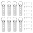 thumbnail image 1 of 8 piezas de herrajes metálicos para marcos de fotos, tornillos de anilla en D con múltiples orificios para colgar marcos de fotos, accesorios para marcos de madera, plástico y metal., 1 of 3