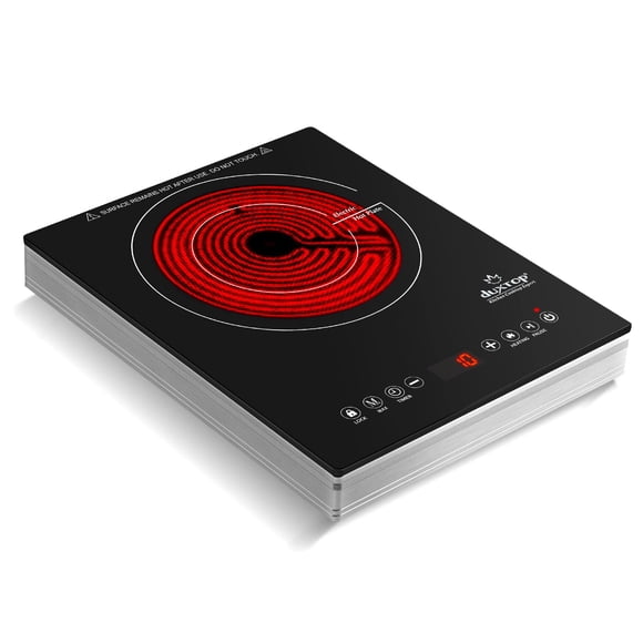 Duxtop Plaque de Cuisson Électrique à Brûleur Simple 1600W, Plaque Chauffante pour la Cuisson, Cuisinière Électrique avec Commande Tactile par Capteur, Brûleur Infrarouge Portable avec Minuterie et