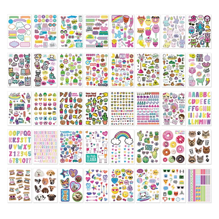 Fashion Angels 1000+ Food Stickers for Kids - Colorful & Cute Food Stickers  for Laptops, Luggages, Journals, Notebooks & Greeting Cards, 40-Page  Sticker Book for Kids Ages 6 and Up 
