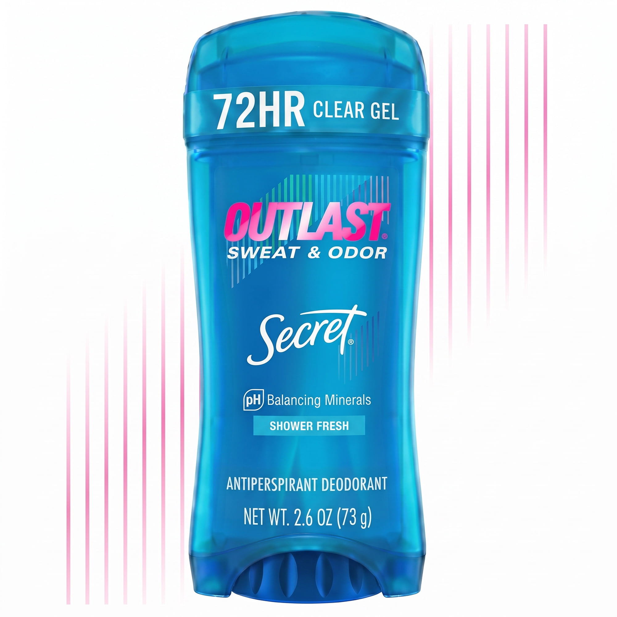 Secret Outlast Antiperspirant Deodorant for Women, Clear Gel, Shower Fresh Scent, 2.6 oz