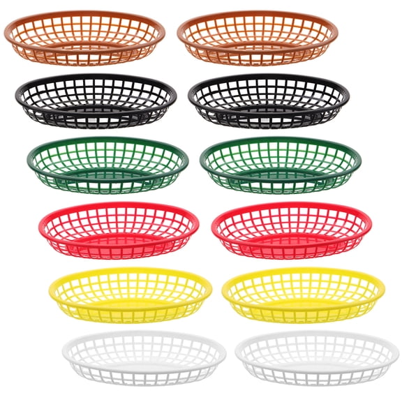 DRAFIDEEP 12Pcs Reusable Snack Containers Plastic Baskets for Kitchen Organizer and Gathering