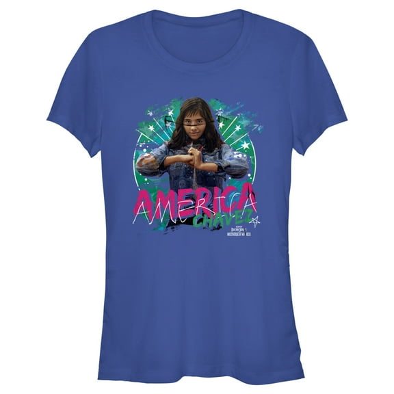 Junior's Marvel Doctor Strange in the Multiverse of Madness America Chavez  Graphic Tee Royal Blue Large