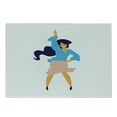 thumbnail image 1 of Feminine Cutting Board, Cheerful Dancing Girl in Doodle Style Happy Mood Fun Print, Decorative Tempered Glass Cutting and Serving Board, in 3 Sizes, by Ambesonne, 1 of 2