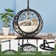 thumbnail image 5 of Uforic Cat Swing Bed with Stand, Hanging Hammock with PE Wicker Basket & Detachable Cushion, Black, 5 of 8