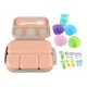 thumbnail image 2 of Juego de 16 Uds Bento Box reutilizable 1300ml 4 compartimentos lonchera para adultos con cuchara para almuerzo de frutas rosa, 2 of 10