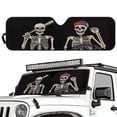 thumbnail image 2 of Uorisanigo Windshield Sun Shade, Sunshades Sun Visor, 52.95" X 16.14", Compatible with Jeep Wrangler JL JLU 2018-2025 Foldable Front Window Funny Baseball Skull Driving Print Sunshade Cover, 2 of 7