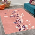 thumbnail image 2 of Spring Decorative Rug, Violet Tree Swirling Persian Lilac Blooms with Butterfly Ornamental Plant Graphic, Quality Carpet for Bedroom Dorm and Living Room, 6 Sizes, Pastel Pink, by Ambesonne, 2 of 4