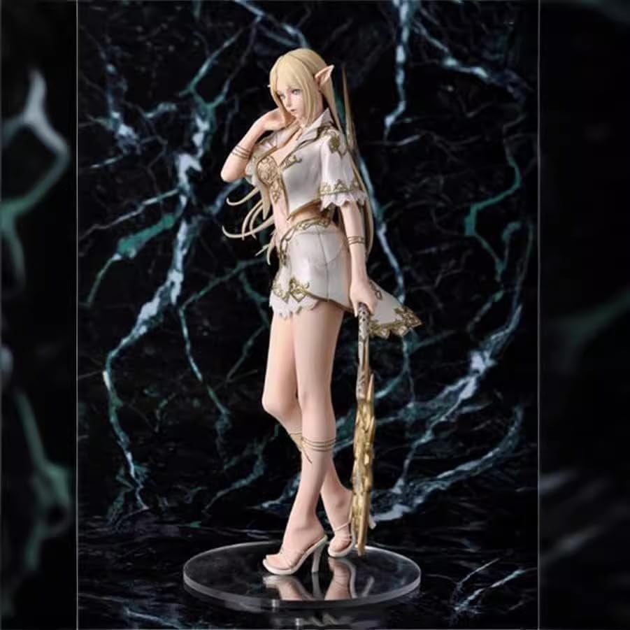 Elara Figure, White Elf Mage Elara Action Figures 26cm/10.2inch Handmade Anime Model Game Character Statue Collection Decoration Gift