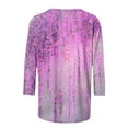 thumbnail image 4 of Weiqiqre Summer Tops for Women 3/4 Sleeve Tops Crewneck Summer Solid Casual Tee Shirts Floral Printed Blouse Loose Dressy Tunic, 4 of 5