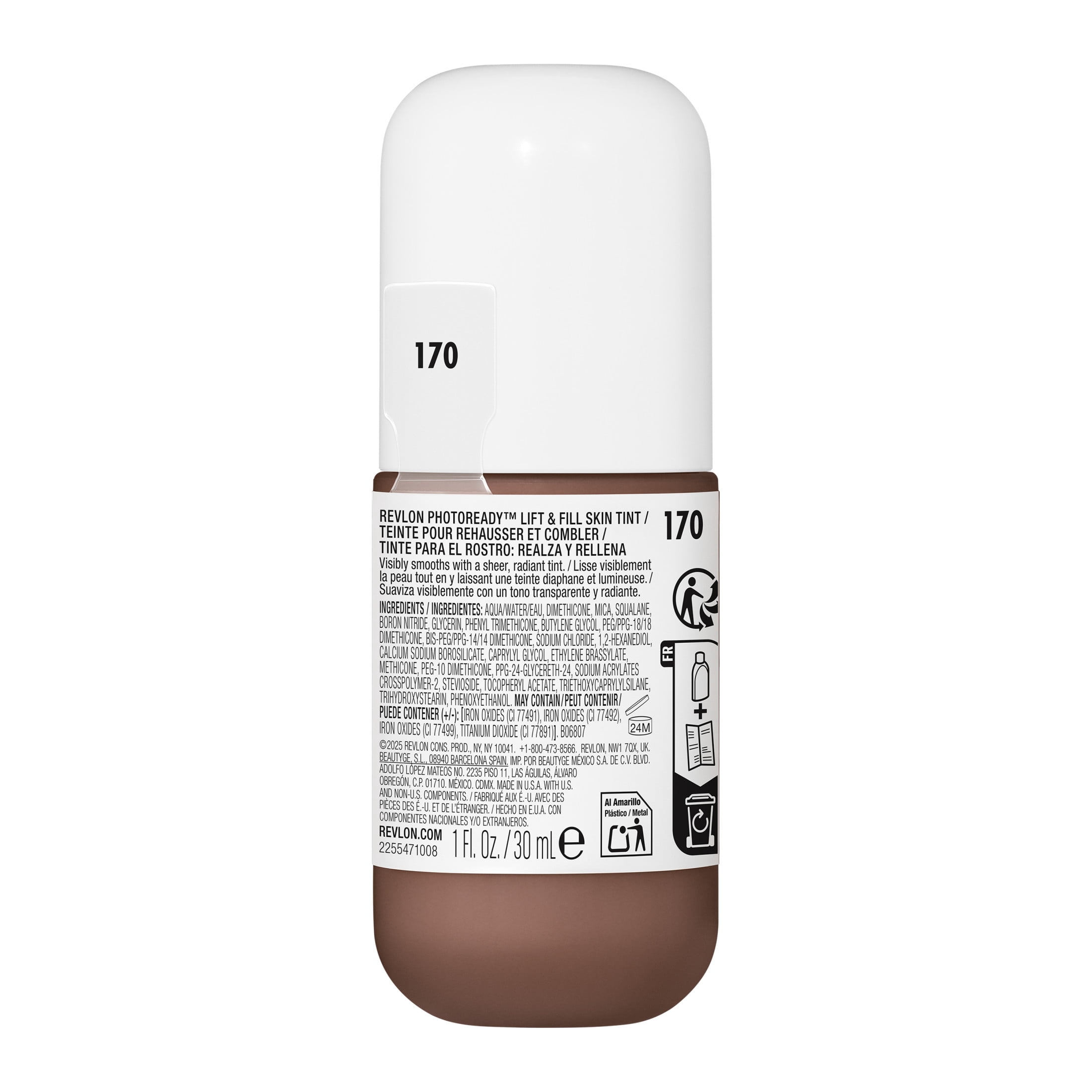 Revlon PhotoReady Lift + Fill Skin Tint, Multi-Use Glow Face Makeup, 170, 1 fl oz