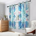 thumbnail image 7 of Sheer Curtains 2 Panels Set Grommet Drapes Window Treatments Light Filtering for Bedroom Living Room W52 x L63 Blue Pink Floral Stained Glass, 7 of 7