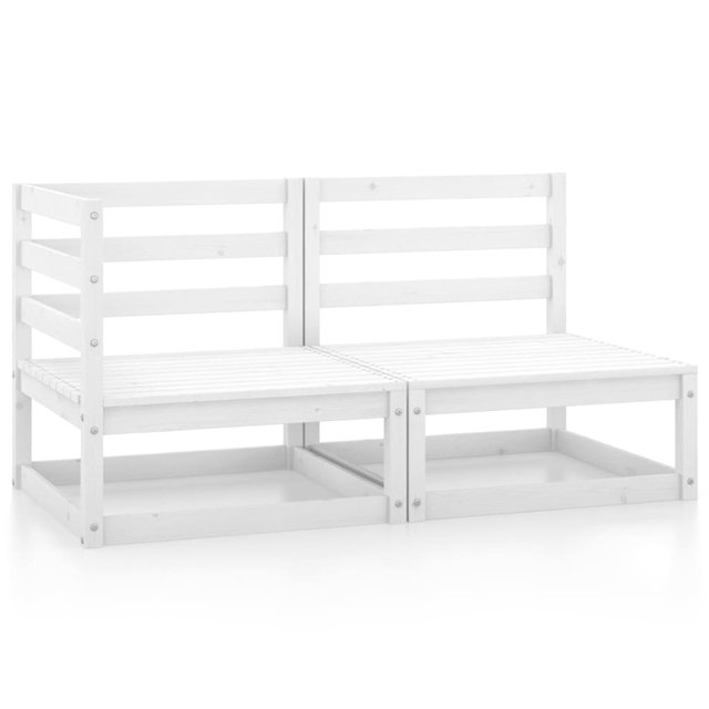 vidaXL Ensemble de Salon de Jardin 2 Pcs Blanc en Pin Massif
