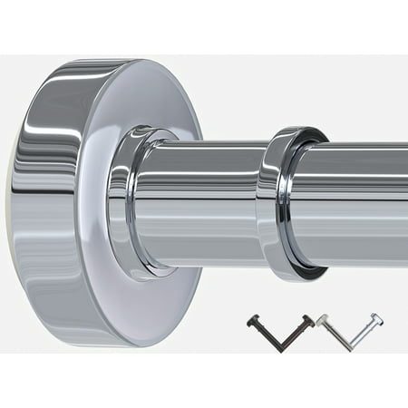 Chrome Shower Curtain Rod Adjustable 43-72 inches Rust Resistance Spring Tension Metal Rod No Drill