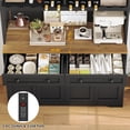 thumbnail image 6 of Hiphuta 75"Tall Kitchen Pantry Storage Cabinet with Power Outlet, Large Pantry Cabinet with Microwave Stand, Modern Freestanding Cupboard Hutch for Home Dinning Room, Black, 6 of 7