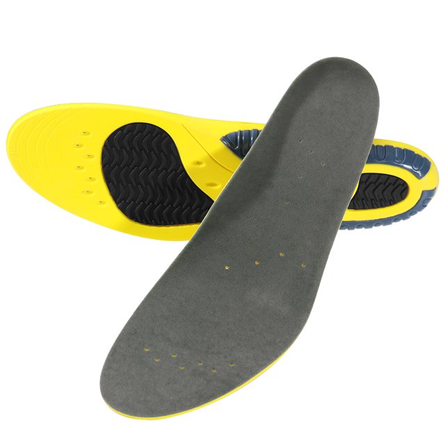 ROSENICE Men's Insoles Extra Comfort Flexible Anti-bacterial PU Thickened Massage Height Increasing Insoles Absorption Cushion for Arch Support (Yellow)