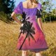 thumbnail image 5 of La persistencia de la memoria-Vestido de manga corta de Salvador Dalí vestido mujer elegante vestido elegante de lujo, 5 of 7