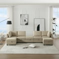 thumbnail image 3 of Furvclv Modern U Shaped Modular Sectional Sofa With Storage Ottomans, Adjustable Armrest And Backrest Corner Couch, Sectional Couches With Chaise, For Living Room Office, 3 of 9