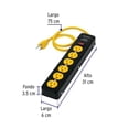 thumbnail image 4 of Multicontacto Volteck Negro 6 Entradas Supresor de Picos 600 J, 4 of 5