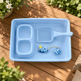 thumbnail image 2 of Blue Small Kitten Starter Kit Litter Box Set With Scoop, Double Bowl, And Cat Toys, 2 of 9
