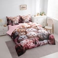 thumbnail image 3 of Castle Fairy Kawaii Cats Twin Bedding Sets,Chic Floral Flowers Bedding Comforter Set, 3 of 8