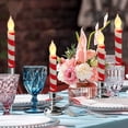 thumbnail image 2 of NANMELX Flameless Tapers Striped Candle Flickering Battery Operated Led Warm Wick Light Window Candle Christmas Home Decor, 2 of 11