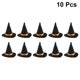 thumbnail image 2 of Mini sombreros de bruja hechos a mano, decoración de botellas de vino, juego de funda para botella de vino, manualidades DIY (sombrero de bruja), 10 Uds., 2 of 4