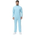 thumbnail image 3 of Tyhengta Men's Tracksuits Athletic 2 Piece Set 1/4 Zipper Casual Jogging Suit Gym Sportswear Grayish Blue M, 3 of 8